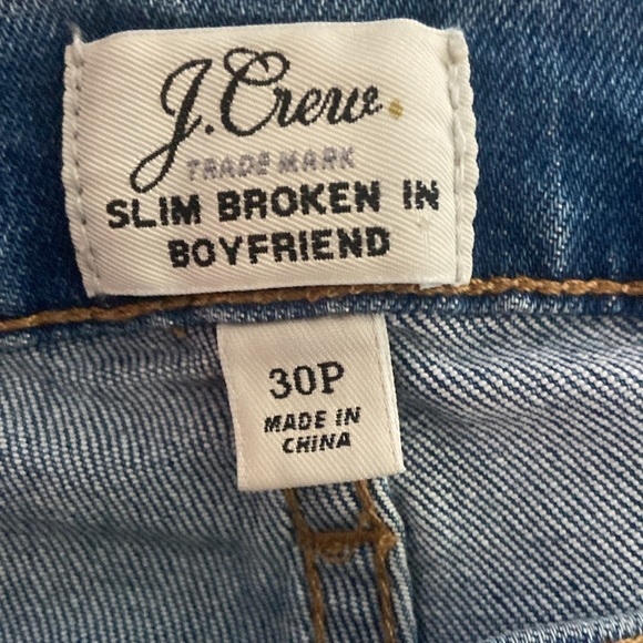 J Crew Slim Broken In Patchwork Boyfriend Distressed Jeans Sz 30P - Picture 4 of 5